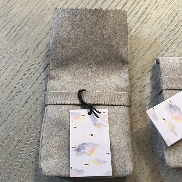 Alexis Bittar Gray Suede Gift Bag Jewelry Pouch Storage with tag 4.5x3.5x1.5” - Picture 2 of 5